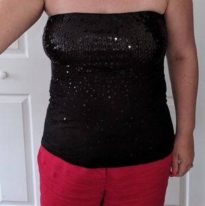 Black sequinned top